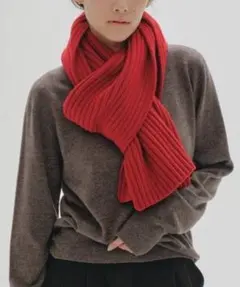 1回のみ使用】TODAYFUL Rib Knit Muffler 人気色red - メルカリ