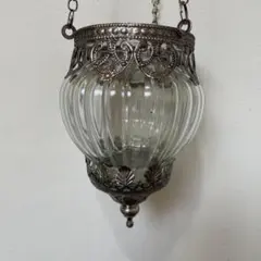 リブデザインのガラスキャンドルホルダー