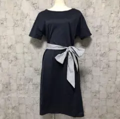 【Max Mara Weekend】コットン天竺 ひざ丈 リボン ワンピース M