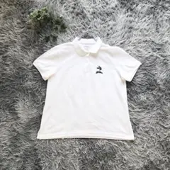 L.L.Bean【M】ホワイト 白 半袖ポロシャツ 刺繍ロゴ 綿100％ 春夏◎