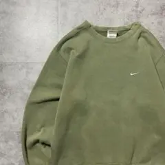 【USA製】90's NIKE ナイキ　ワンポイント　フェードカーキ　スウェット