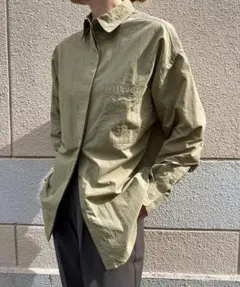 【select MOCA byson】ワークオーバーサイズシャツ_カーキ
