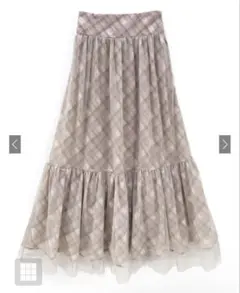 GRL シアーチェック柄バックレースアップスカート pu47