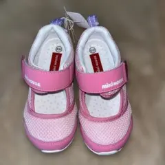 ミキハウス ピンク ベルト付きスニーカー
