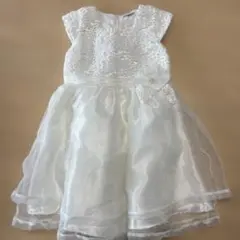 ホワイトレースドレス フレアスカート120cm