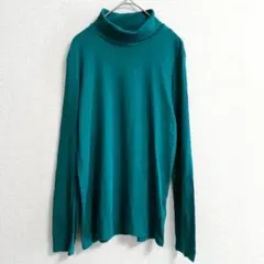 S0635【ユニクロ】ストレッチタートルネックシャツ 長袖トップス 薄手