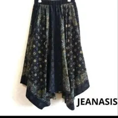 JEANASISジーナシス ペイズリー柄 フレアスカート　アシンメトリー
