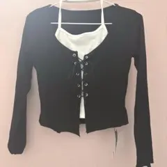SpRay レースアップフェイクレイヤード トップス