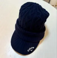 Callaway ニット帽 ネイビー バイザー付き　キャロウェイ　帽子