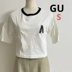 GU ジーユー クロップドグラフィック Tシャツ S