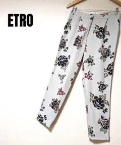 ETRO　パンツ　L　カジュアルパンツ　花柄　ストレッチ　美品　フラワー　エトロのサムネイル