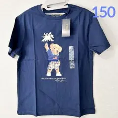 新作◇ラルフローレン ポロベア 花火ロゴコットンTシャツ ネイビー M/150