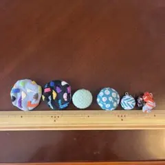 カラフル刺繍布製ブローチ6個セット