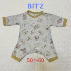 【美品】BIT’Z カバーオール ロンパース どうぶつ ビスケット50 60