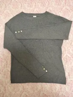 しまむら[HK WORKS LONDON]新品リブニットLLグレー チャコール