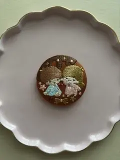 サンリオキャラクターズ 刺繍缶バッジ リトルツインスターズ