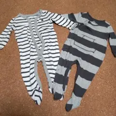 babyGap ストライプロンパース 0-6ヶ月、6-9ヶ月 ２枚セット