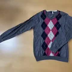 BEAUTY&Y アーガイルセーター Lサイズ グレー