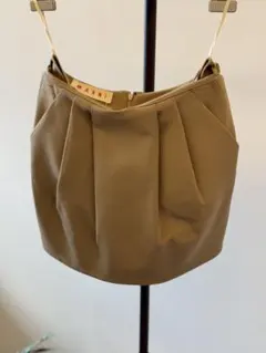 MARNI ベージュタック入りバルーンタイトスカート38/9号