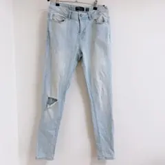 Bershka ベルシュカ スーパースキニー ダメージ デニム ジーンズ メンズのサムネイル