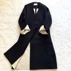 美品✨ENFOLD リバーノーカラーコート バイカラー ダブルフェイス 38 