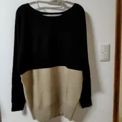 バイカラーニット 長袖