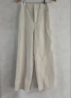 ＧＵレディースアイボリーコーデュロイ ワイドパンツ　カジュアルスラックス　S