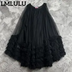 LMLULU ワンピース　チュール　ティアード　ノースリーブ　ブラック　F