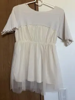 白　チュール　トップス　Lサイズ　しまむら