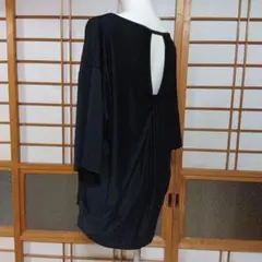 AZUL by moussy ブラック 五分袖 トップス バックオープン