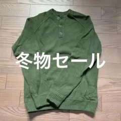 GAP グリーン ヘンリーネック ニット L