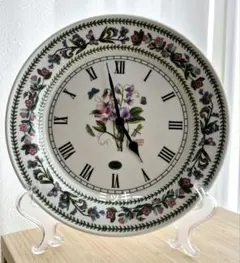 美品】ポートメリオン／バリエーション ボタニカル ウォールクロック／27cm