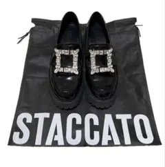 STACCATO ビジュー付きブラックローファーお値下げ中！