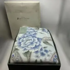 毛布　リビア　ブルー　花柄