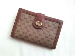 美品/希少】GUCCI オールドグッチ 二つ折り財布 マイクロGG ブラウン