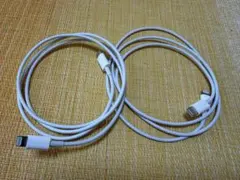 未使用◆iPhone充電Lightning純正ケーブル 2本セット ホワイト