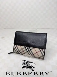 極美品 Burberry バーバリー 二つ折り財布 ラウンドジップ S8058