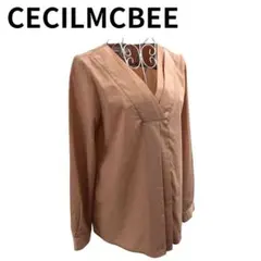 CECIL McBEE ブラウス ブラウン系 Vネック 長袖 きれいめ