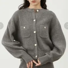 24AW♡Mila Owen 金釦クルーネックニットカーディガン ミラオーウェン