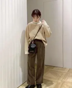 ローリーズファーム　ストライプハイネックプルオーバー