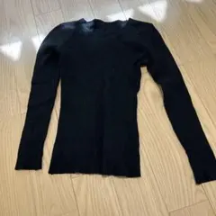 リブニット 長袖 黒
