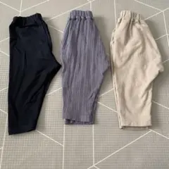 GU ベビーパンツ3点セット（ブラック・グレー・ベージュ）　80