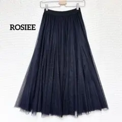 ROSIEE ロージー チュールロングスカート ブラック 黒 ウエストゴム