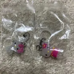 ハローキティ　めじるしアクセサリー　チャーミーキティ　お花　2個セット