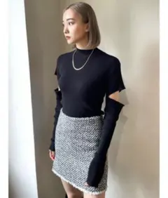 【11月130日で出品終了】 EMODA カットアウトスリーブ タイトフィット