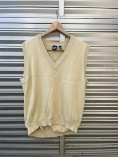 old gap ニットベスト y2k ベージュ イエロー
