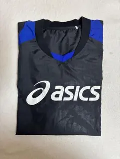 asics バレーボール用シャツ 黒/青ピステ