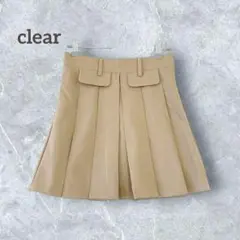 クリア プリーツスカート インナーパンツ付き 裏地付き ミニ カジュアル