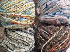 1セットのみ 引き揃え糸 バラエティ4玉セット 毛糸 編み糸