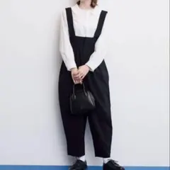 アンミヌunminou サスペンダーワイドパンツ ネイビー unminou サスペンダーワイドパンツ ネイビー - メルカリ